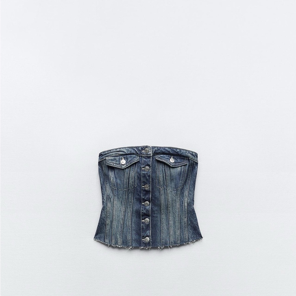Denim Blue Women's Corset Top